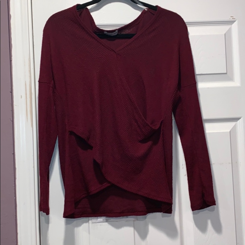 Burgundy Cross Sweater